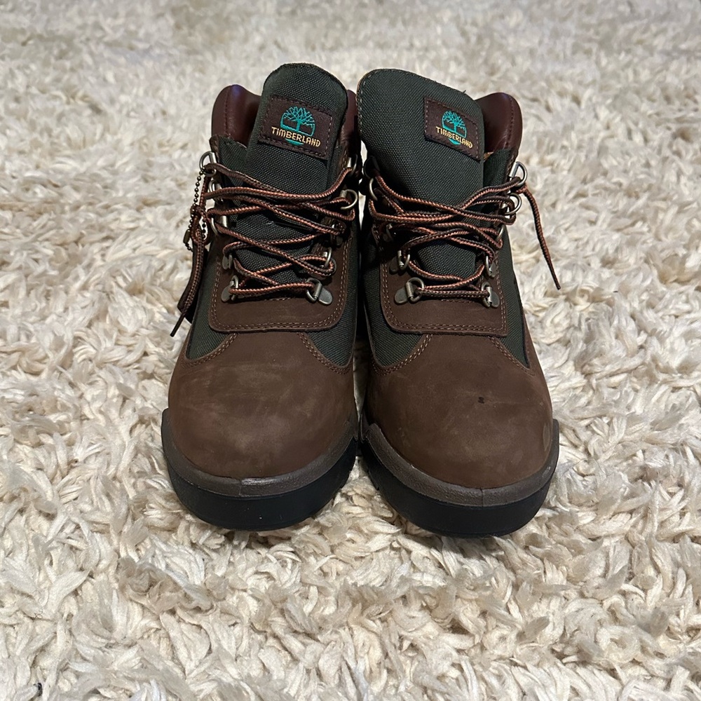 Timberland Men's Waterproof Field Boots Tb0a18a6 Sz Dark Brown Green - Main Image